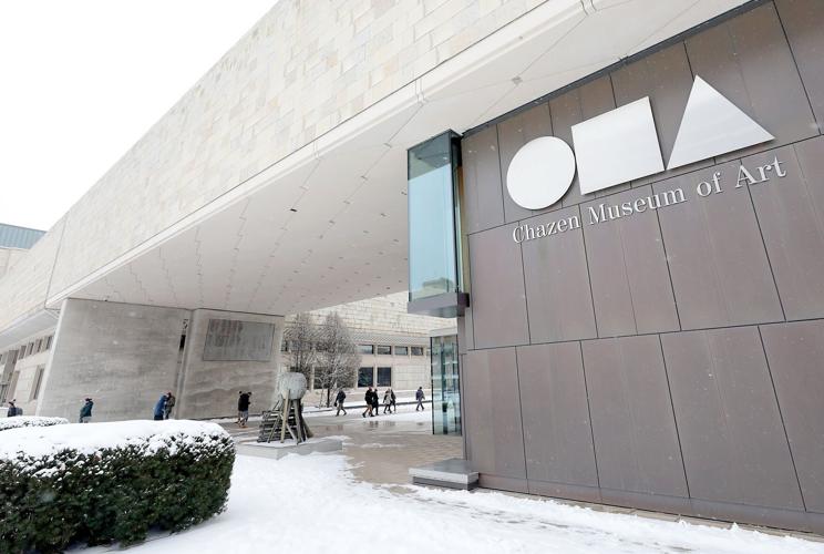 Chazen Museum of Art exterior in snow